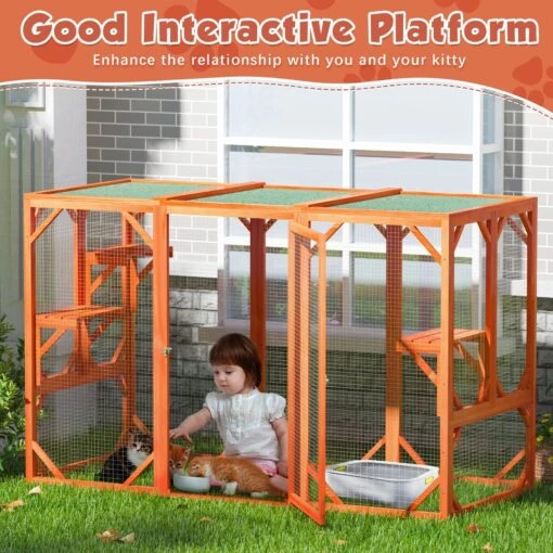 Coziwow Outdoor Wooden Cat Cage Playpen -Cat Supply Store 666030 PT5. AC SS1800 V1668456889