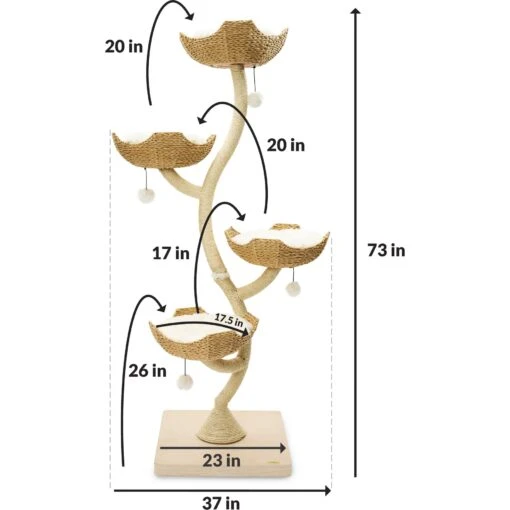 Mau Lifestyle Ivy Cat Tree, White, Large -Cat Supply Store 674790 PT6. AC SS1800 V1665780807