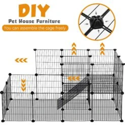 Coziwow DIY 4-Door Large Cat Cage Playpen, Black, 72-in -Cat Supply Store 677126 PT3. AC SS1800 V1680115346