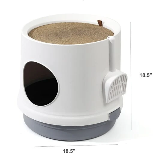 Hanamya Cat Litter Box With Scoop & Scratcher -Cat Supply Store 677142 PT3. AC SS1800 V1680729844