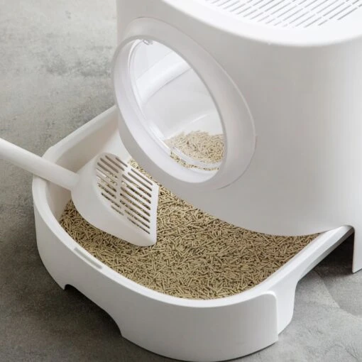 Hanamya Cat Front Entry Top Exit Cat Litter Box With Scoop, X-Large -Cat Supply Store 677158 PT4. AC SS1800 V1680728859