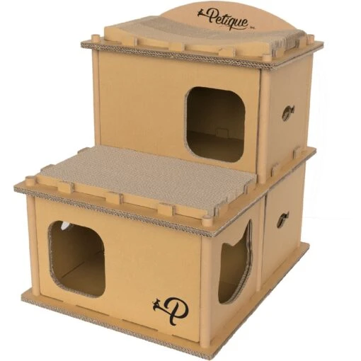 Petique Feline Villa Cat House, Tan -Cat Supply Store 688390 MAIN. AC SS1800 V1666650099