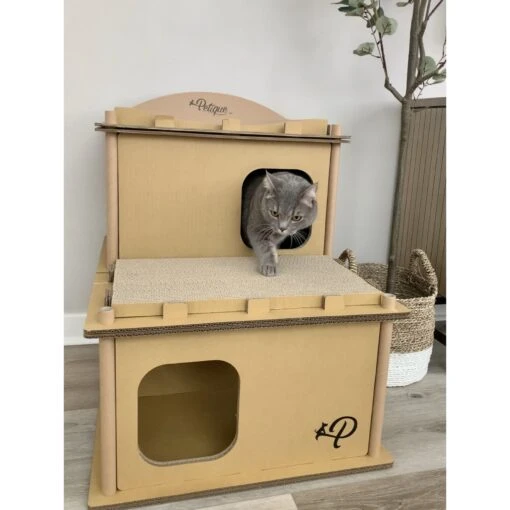 Petique Feline Villa Cat House, Tan -Cat Supply Store 688390 PT6. AC SS1800 V1666650039