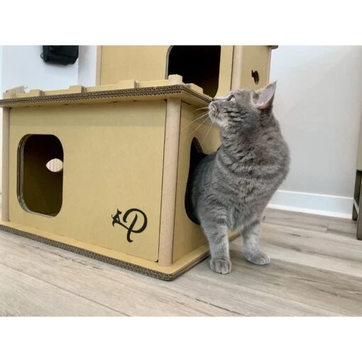 Petique Feline Villa Cat House, Tan -Cat Supply Store 688390 PT8. AC SS1800 V1666649857