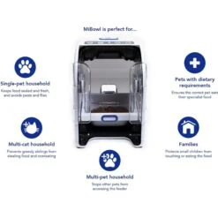 Closer Pets MiBowl Microchip Dog & Cat Feeder, White & Black -Cat Supply Store 710014 PT2. AC SS1800 V1668186939