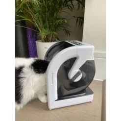 Closer Pets MiBowl Microchip Dog & Cat Feeder, White & Black -Cat Supply Store 710014 PT7. AC SS1800 V1668185830