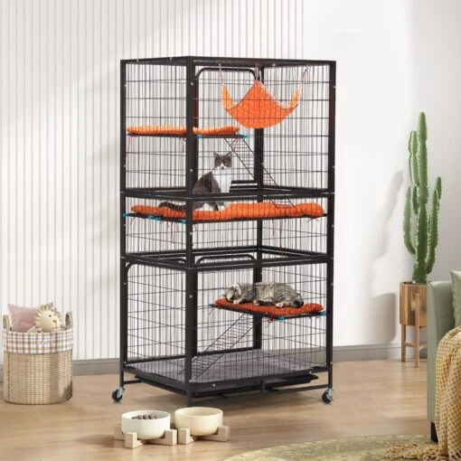 Coziwow 3-Door Heavy Duty Cat Cage Playpen With Wheels -Cat Supply Store 712878 MAIN. AC SS1800 V1682006315