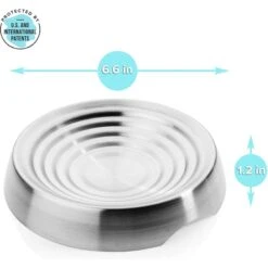 CatGuru Round Stainless Steel Cat & Dog Food Dish, 2 Count -Cat Supply Store 730894 PT3. AC SS1800 V1673016173