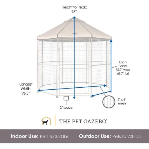 Win World Pet Gazebo Dog Kennel, Earth Taupe, 8-ft -Cat Supply Store 732814 PT2. AC SS1800 V1670525419