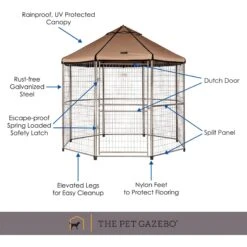 Win World Pet Gazebo Dog Kennel, Earth Taupe, 8-ft -Cat Supply Store 732814 PT3. AC SS1800 V1670525418