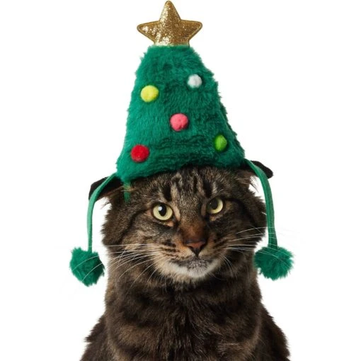 Frisco Christmas Tree Faux Fur Dog & Cat Hat -Cat Supply Store 745582 MAIN. AC SS1800 V1694794909