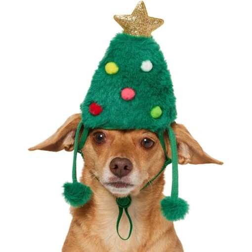 Frisco Christmas Tree Faux Fur Dog & Cat Hat -Cat Supply Store 745582 PT2. AC SS1800 V1694801957