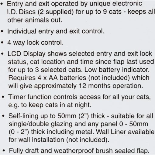 Cat Mate Elite Super Selective I.D. Disc Cat Flap -Cat Supply Store 75297 PT3. AC SS1800 V1485794180