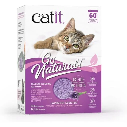 Catit Go Natural Pea Husk Clumping Cat Litter, Lavender, 14.8-lb Bag -Cat Supply Store 756070 MAIN. AC SS1800 V1673625866