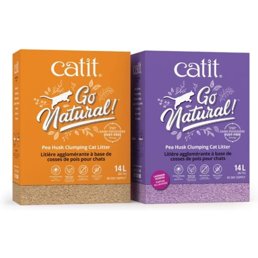 Catit Go Natural Pea Husk Clumping Cat Litter, Lavender, 14.8-lb Bag -Cat Supply Store 756070 PT1. AC SS1800 V1673625867