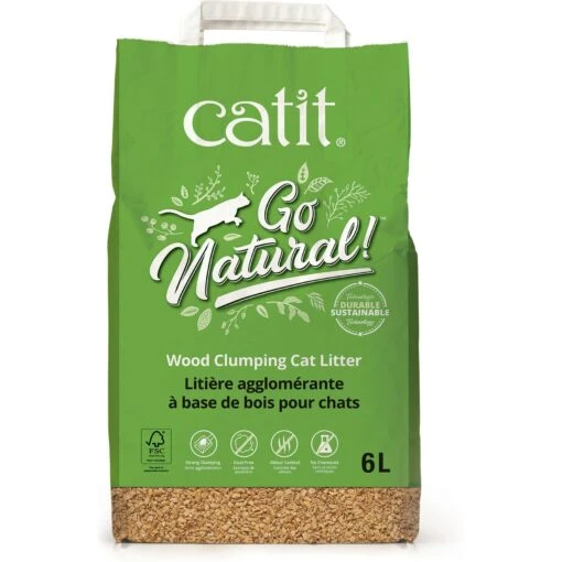 Catit Go Natural Wood Clumping Cat Litter, 6.4-lb Bag -Cat Supply Store 756086 MAIN. AC SS1800 V1673625873