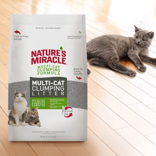 Nature's Miracle Multi-Cat Clumping Clay Cat Litter, 40-lb Bag -Cat Supply Store 767550 PT6. AC SS1800 V1675442947