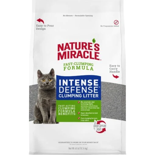 Nature's Miracle Intense Defense Odor Control Cat Litter, 40-lb Bag -Cat Supply Store 767566 MAIN. AC SS1800 V1675442946