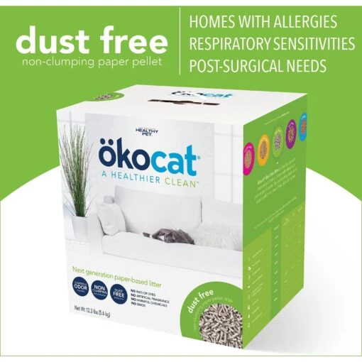 Okocat Dust-Free Unscented Non-Clumping Paper Pellet Cat Litter -Cat Supply Store 78964 PT2. AC SS1800 V1607956031