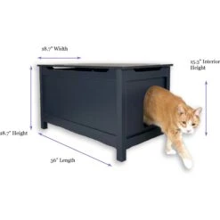 Designer Pet Products Parker Designer Catbox Litter Box Enclosure, Charcoal Black -Cat Supply Store 790966 PT7. AC SS1800 V1679340548