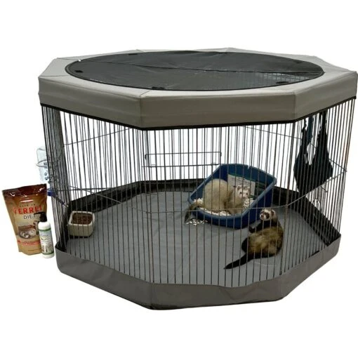 Marshall Skylight Cat & Small-Pet Playpen Cover, Gray, Medium -Cat Supply Store 794398 PT1. AC SS1800 V1681224817