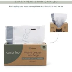 Casa Leo Leo's Loo Unscented Self-Cleaning Drawstring Waste Drawer Box Liners, 50 Count -Cat Supply Store 802470 PT5. AC SS1800 V1703871569