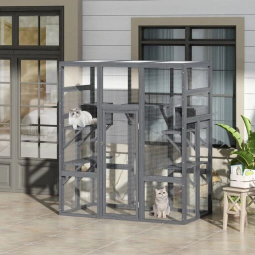 Coziwow Patio Outdoor Cat Playpen, Grey, Large -Cat Supply Store 804398 MAIN. AC SS1800 V1687293708