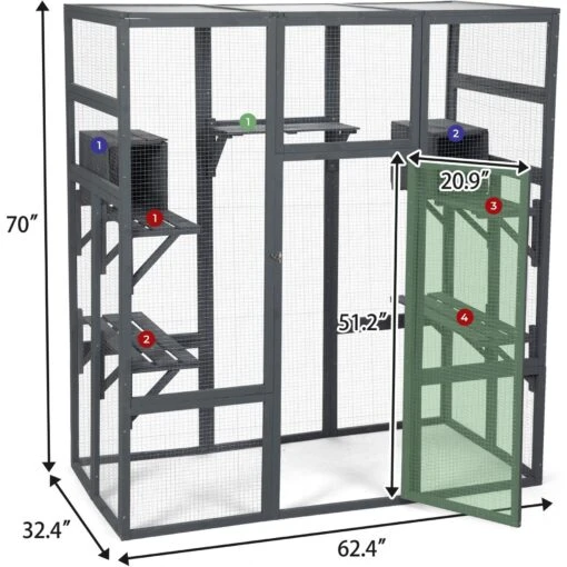 Coziwow Patio Outdoor Cat Playpen, Grey, Large -Cat Supply Store 804398 PT6. AC SS1800 V1687293712