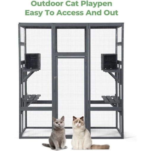 Coziwow Patio Outdoor Cat Playpen, Grey, Large -Cat Supply Store 804398 PT7. AC SS1800 V1687294701