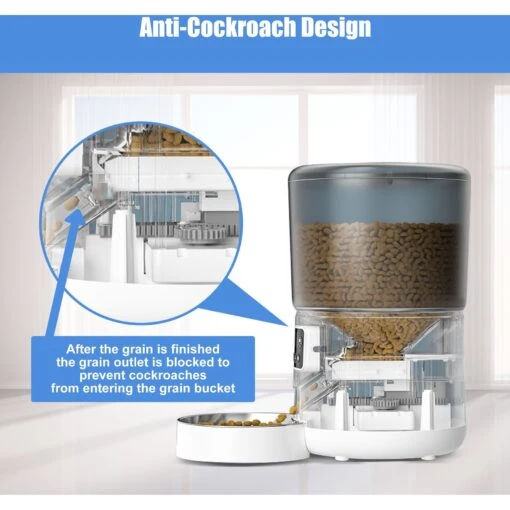Bueteka Smart Feed Automatic Programmable Anti-Jamming Food Design Timed Cat Feeder, 4-lit -Cat Supply Store 815886 PT3. AC SS1800 V1685647751