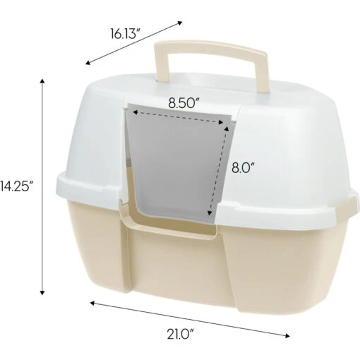 IRIS USA Hooded Corner Cat Litter Box With Front Door Flap & Scoop -Cat Supply Store 816574 PT5. AC SS1800 V1685131612