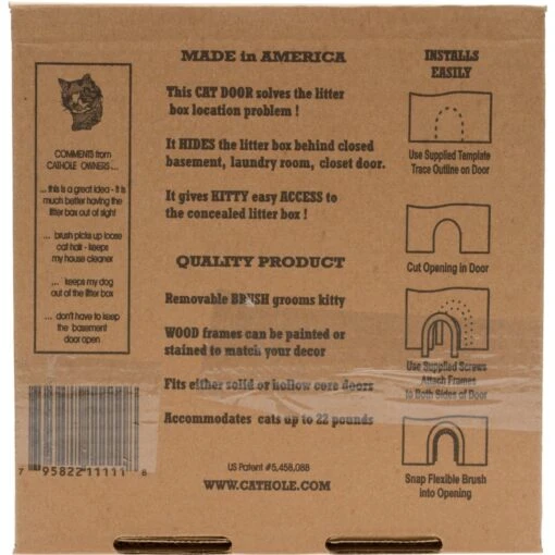 Cathole Cat Door With Brush -Cat Supply Store 81990 PT7. AC SS1800 V1494265639