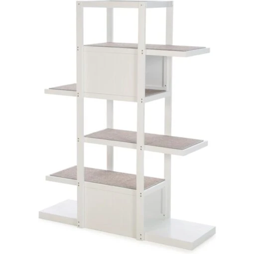 ZooVilla Bookshelf Cat Tree, White -Cat Supply Store 824014 MAIN. AC SS1800 V1683566382