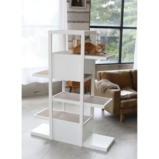 ZooVilla Bookshelf Cat Tree, White -Cat Supply Store 824014 PT1. AC SS1800 V1683568184