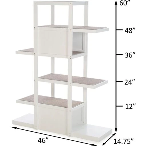 ZooVilla Bookshelf Cat Tree, White -Cat Supply Store 824014 PT3. AC SS1800 V1683567294