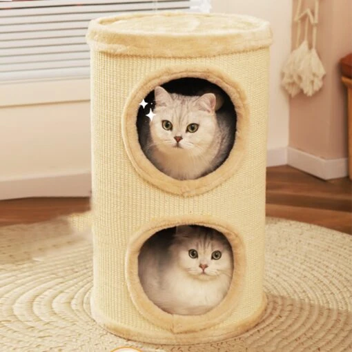 Hanamya Cat Tree Condo Tower, Beige -Cat Supply Store 843502 MAIN. AC SS1800 V1682954437