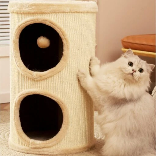 Hanamya Cat Tree Condo Tower, Beige -Cat Supply Store 843502 PT4. AC SS1800 V1682954437