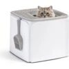 IRIS USA Premium Square Top Entry Cat Litter Box With Scoop, White & Gray, Large -Cat Supply Store 846654 MAIN. AC SS1800 V1683835902