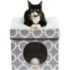 Friends Forever Taylor Collapsible Cube Cat House & Ottoman, Grey -Cat Supply Store 851550 MAIN. AC SS1800 V1683835868