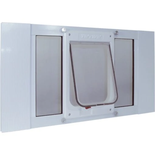 Ideal Pet 23-28 Sash Window Chubby Kat Cat Door, White, Medium -Cat Supply Store 863094 MAIN. AC SS1800 V1686776432