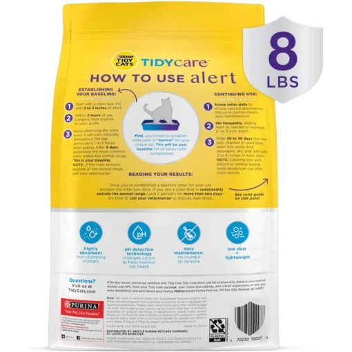 Tidy Cats Alert Health Monitoring Unscented Non-Clumping Cat Litter, 8-lb Bag -Cat Supply Store 871510 PT1. AC SS1800 V1700256917