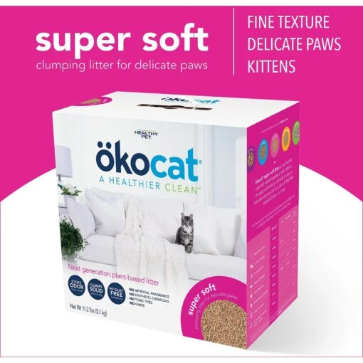 Okocat Super Soft Clumping Wood Unscented Cat Litter -Cat Supply Store 89708 PT2. AC SS1800 V1585170697