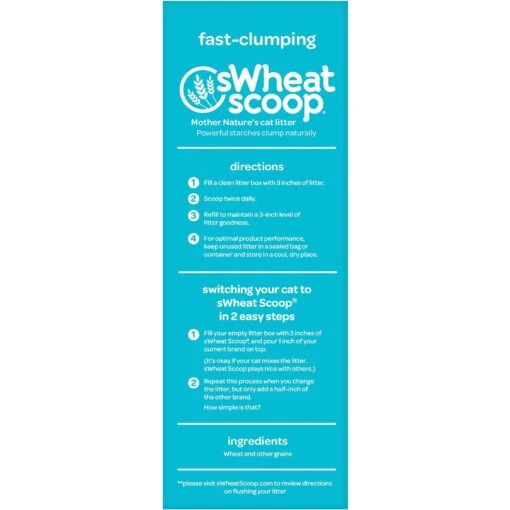 SWheat Scoop Fast-Clumping Unscented Natural Clumping Wheat Cat Litter -Cat Supply Store 90868 PT2. AC SS1800 V1605050894