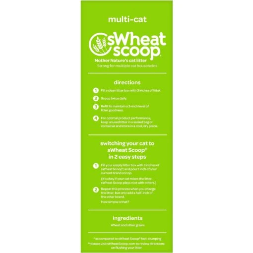 SWheat Scoop Multi-Cat Unscented Natural Clumping Wheat Cat Litter -Cat Supply Store 90872 PT2. AC SS1800 V1605053817