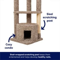 Frisco 64-in Real Carpet Wooden Cat Tree And Condo -Cat Supply Store 914950 PT2. AC SS1800 V1697733055