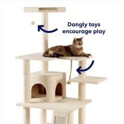 Frisco 62-in Faux Fur Cat Tree & Condo -Cat Supply Store 92259 PT2. AC SS1800 V1667228962