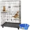 Frisco Collapsible Wire Cat Cage Playpen & Van Ness High Side Corner Cat Litter Pan, Blue -Cat Supply Store 933382 MAIN. AC SS1800 V1692304957